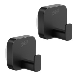 TAILI Bathroom Towel Hooks Black with Vacuum Suction Cups No Drilling Reusable Metal Bathroom Suction Hooks Waterproof Heavy Duty Removable Hanger for Shower, Kitchen, Towel, Robe -Type A