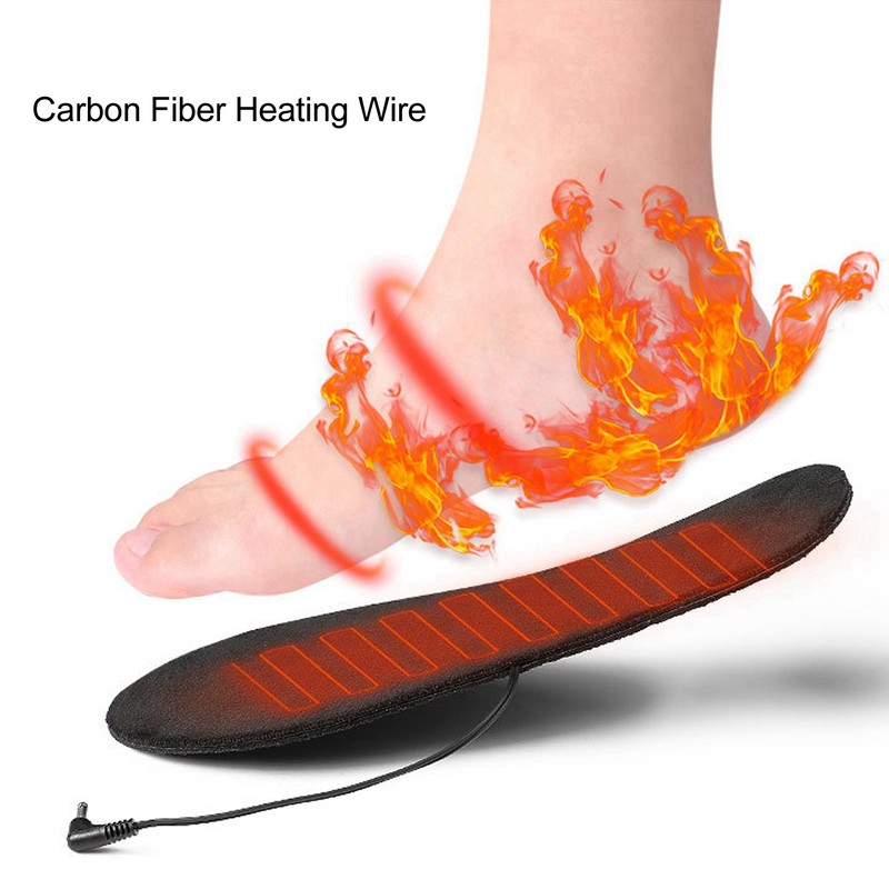 2Pcs Heated Insoles L Size USB Plug in Washable Foot