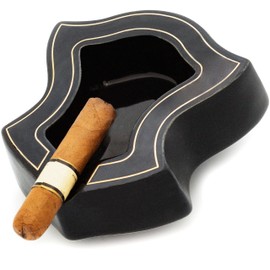 100% Face Ceramic Cigar Ashtray For Men, Durable Solid 1 Slot Cigar Holder, Large Heavy Outdoor Glass Cigar Ashtrays For Patio, Unique Ceramic Cigar Ash Tray For Home Office Decoration, GBL-CCZ)