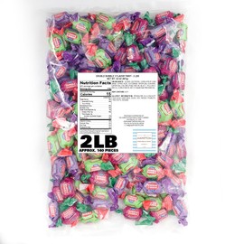 Dubble Assorted Fruit Flavored Bubble Gum - 2 Pound Bulk Bag (Approx. 140 Pieces) - Individually Wrapped Gum - The Hampton Popcorn & Candy Company (Assorted Fruit Flavored - Multi Colored)