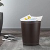KINGFOM™ Classic Leather Waste Bin, Creative Waste Paper Basket, Storage