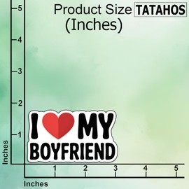 (3Pcs) I Love My Boyfriend Stickers Funny Sarcastic Quote Humor Motivational Inspirational Gifts Waterproof Vinyl Decals for Kindle Water Bottle Bumper Car Hard Hat Phone Laptop 3x1.9
