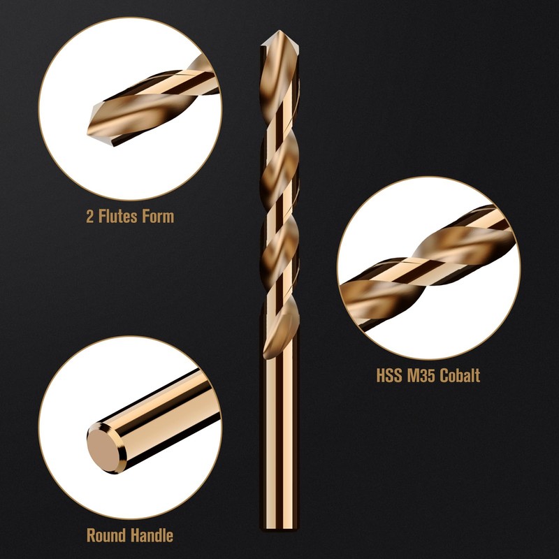 MACXCOIP Cobalt Drill Bit Set, 100Pcs M35 High Speed Steel