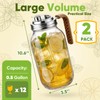 2 Pack 64 oz Glass Mason Jar Pitchers with Lids,