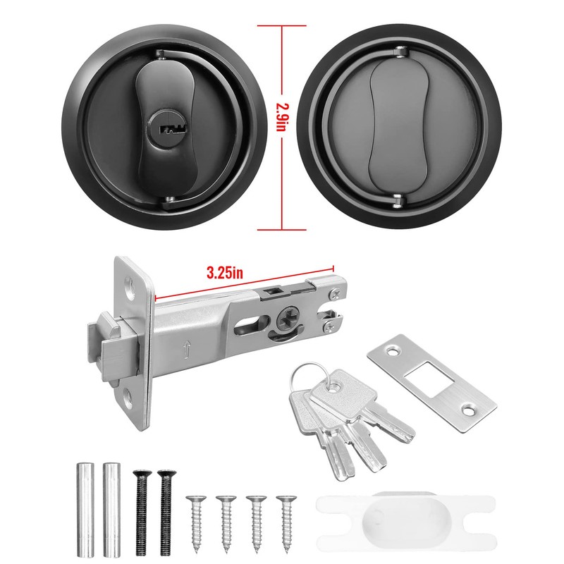 Pocket Door Lock with Key with Ring Pull Function 2