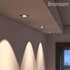 linovum Recessed Spotlight Frame Swivelling Square Brushed Stainless Steel Look