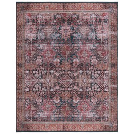 SAFAVIEH Tucson Collection Area Rug - 9' x 12', Rust & Green, Persian Design, Non-Shedding Machine Washable & Slip Resistant Ideal for High Traffic Areas in Living Room, Bedroom (TSN114P)