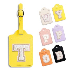 Anntry Luggage Tag, Suitcase Tag with Address Label, PU Leather Travel Suitcase Tags, Name Plate ID Label for Business Trip, Air Travel, Couples, Wedding, Travel Gift