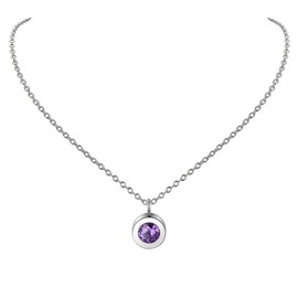 Birthstone Jewelry Synthetic Amethyst Pendant Purple Crystal Necklace for Girlfriend