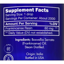 Frankincense Essential Oil, Edible, for Face, Dark Circles – 100% Pure, Frankincense, Resin, Oil, Boswellia Serrata by Zongle Therapeutics, 4 OZ