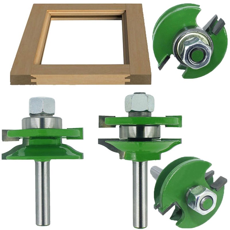 KEWAYO 3 Piece 8mm Shank Router Set Raised Panel Cabinet