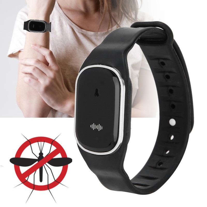 Rechargeable Intelligent Mosquito Repellent Bracelet Outdoor Anti Mosquito Wristband Black