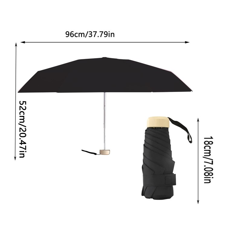 Mini Pocket Umbrella, Windproof Umbrella, Manual Umbrella, Small, Compact, Lightweight,