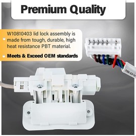Maureen W10810403 W10861642 W10787836 Washer Lid Lock Assembly Latch Switch Compatible with Whirlpool Cabrio Kenmore Series 600 700 maytag Bravos XL Replace AP5984435 W10787878 ps11722981