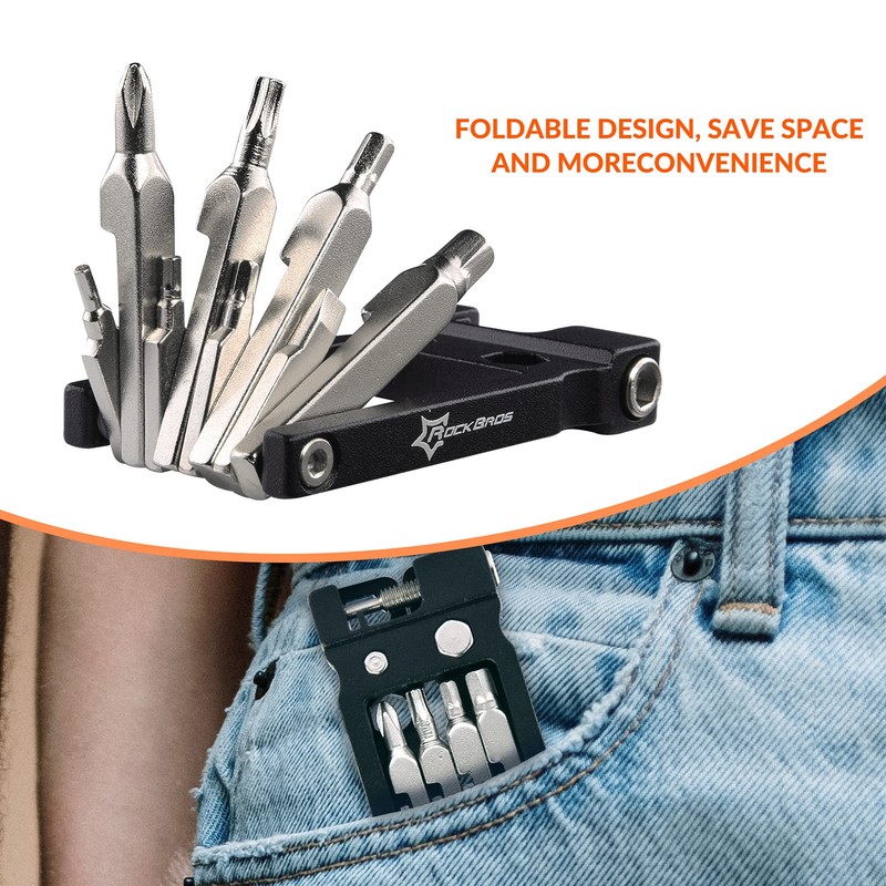 ROCKBROS Bicycle Multi-Tool 20-In-1 Multitools Foldable Repair Tool Set Made