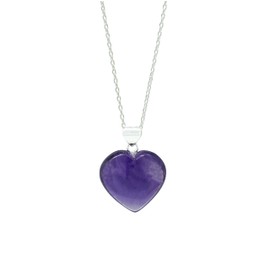 GemInspire Amethyst Heart Necklace for Women, Gemstone Pendant Necklace, Heart Crystal Necklace, February Birthstone,925 Silver 16+2 inch Adjustable Chain, Gift for Her