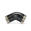 Tucool Racing Tucool Racing Universal 4-Ply High Performance 45 Degree Elbow Reducer Coupler Silicone Hose Turbo/Intercooler/Intake Piping Length 4 Thickness 5mm with T-Bolt Clamp (Black, 45 Degree 3" to 4")