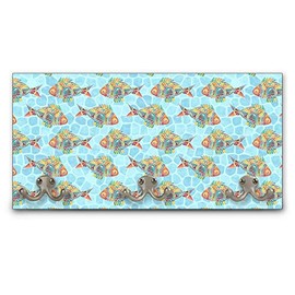 YouCustomizeIt Mosaic Fish Wall Mounted Coat Rack
