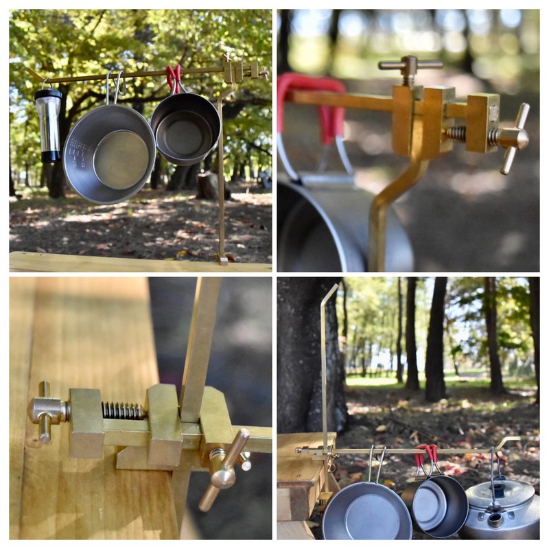 KALUGII Kalugi Transformation 2 Hengen Jizai Brass 2-Way Lantern Stand,