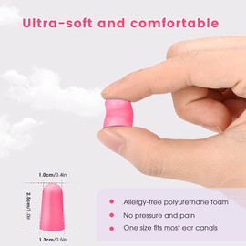 Nozibye Ultra Soft Foam Earplugs, 120 Pieces (60 Pairs) - 38dB SNR Noise Cancelling Ear Plugs for Sleeping, Shooting, Snoring, Studying, Concerts, Work, Loud Sound Reduction (Rose)