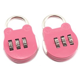 Random Color 2 Pcs Cute Small Combination Locker Padlock, 3 Digit Code Combination Padlock Password Lock for Locker Drawer Suitcase Backpack Gym School Bicycle Bike Basket Travel Case Bag
