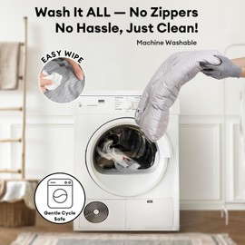 FUNNY FUZZY 2 in 1 Dog Bed Crate Mat, Washable Reversible Pet Floor Mats,Fluffy Kennel Bed Pad for Large Sized Dog,Indoor Cats,Sleeping Mattress,35.4" × 22.8", Charcoal Grey