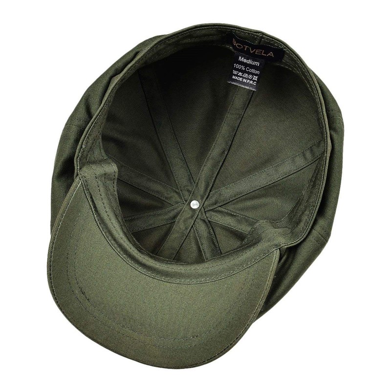 BOTVELA Men's 8 Piece Newsboy Flat Cap 100% Cotton Gatsby