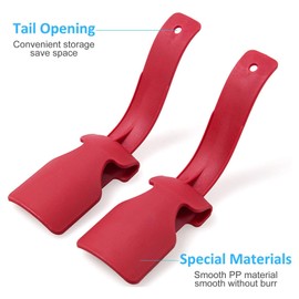 Junfamilee 2Pcs Red Lazy Shoes Helper, Easy To Wear Shoes Portable Shoe Lifting Helper For Seniors Elderly Disabled Men Women, Plastic Shoehorn Fits All Shoes, Shoe, Jewelry and Watch Accessories