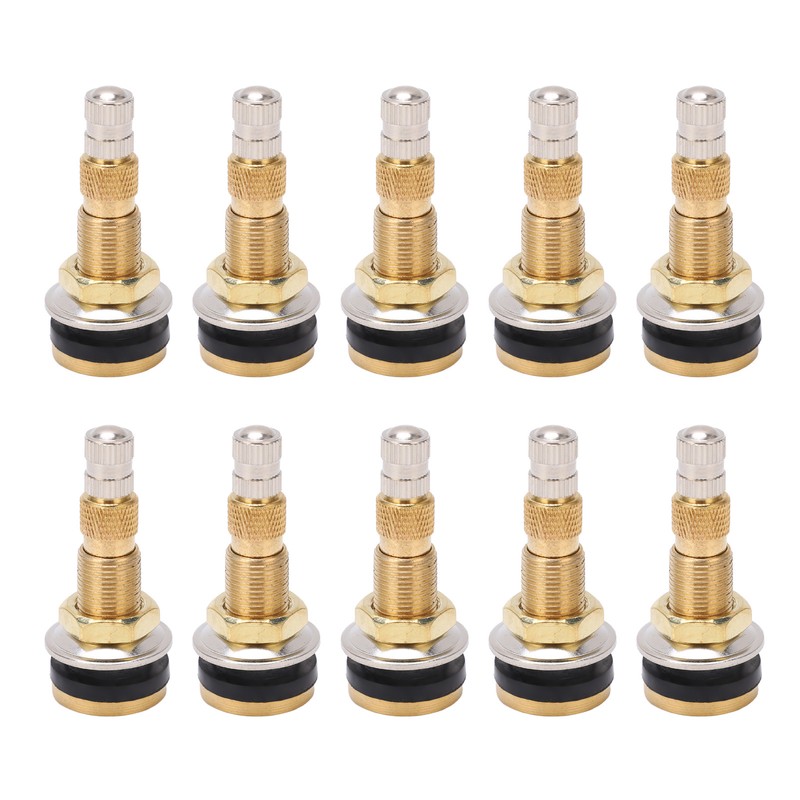 10pcs Air Liquid Tubeless Tire Valve Stem Brass 1 7/8in