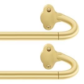 Wrap Around Blackout Curtain Rod 30-45 Inch (2.5-3.75 Ft), 5/8" Adjustable Curved Window Rod for Room Darkening, Modern Single Drapery Rod for Bedroom Windows, Gold, 2 Pack