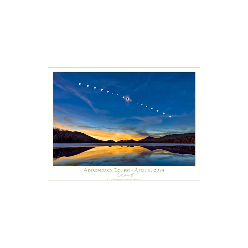 Adirondack Eclipse, April 8, 2024 print by Carl Heilman II,