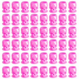 Bohue 100pcs Skull Shaped Tattoo Ink CupsLarge Tattoo Ink Cups with Base Self-Stand Container Plastic Pigment Caps Cups for Ink