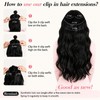 Wavy Clip in Hair Extensions 16 Inch Black Brown 4Pcs