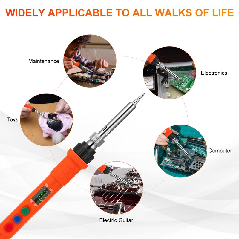 Soldering Iron Kit,120W Adjustable Temperature 180°C-500°C Soldering Kit,Welding Tools with