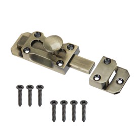 Casoter Antique Bronze Door Bolt L ock 3 Inch Brass Door Sliding Barrel Latch L ock, Heavy Duty Security with Mounting Screws for Garden Gate Shed Securing Internal External Doors Window