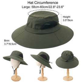 DRESHOW Women Sun Hat Wide Brim Outdoor UV Protection Summer Hats Foldable Mesh Beach Fishing Bucket Cap