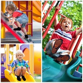 Tphon Non Slip Kids Trampoline Socks Anti Skid Slipper Socks with Grippers for Toddler Children Teenagers Grip Socks for Boys Girls