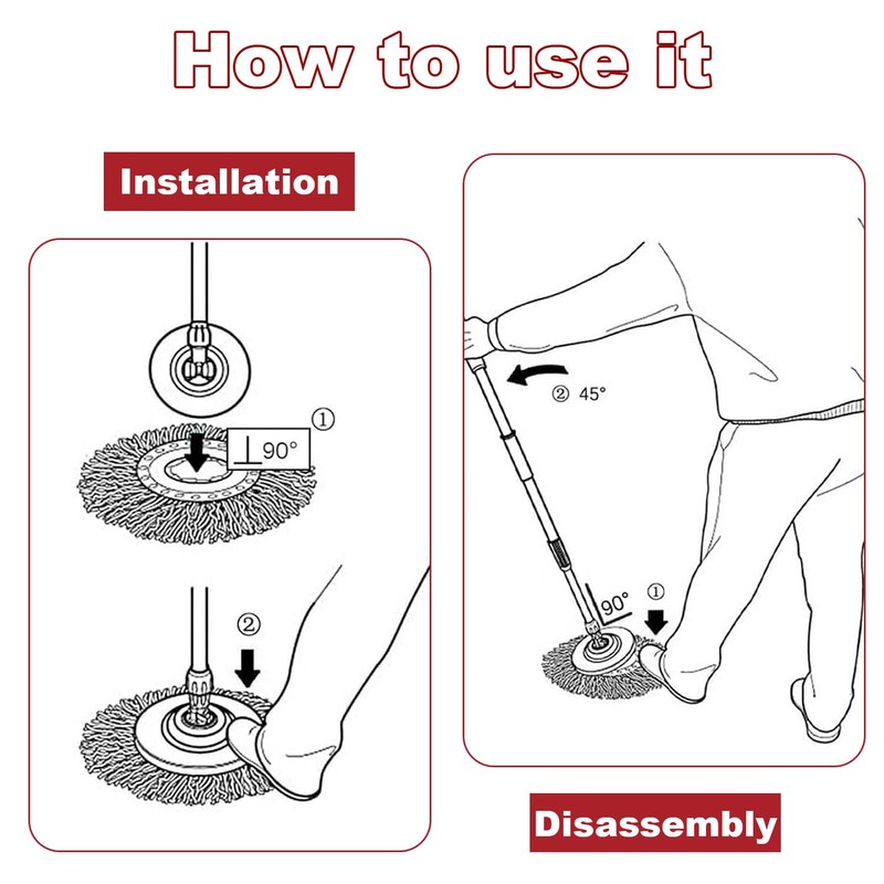 3 Pack Mop Heads Replacement, 360° Spin Mop Heads, Microfiber