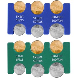 Lyyxjsltd 2pcs Japanese Yen Coin Holders Plastic JPY Coin Dispenser with 6 Slots Rectangular Car Change Sorter Organizer Case Collection Purse for Travel (Blue, Green)
