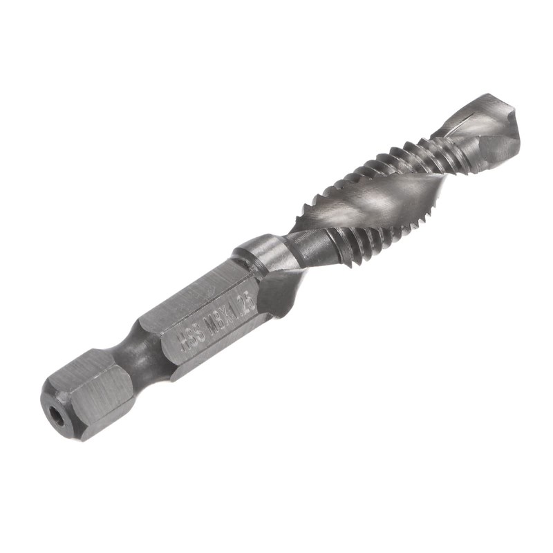 sourcing map 2 Pieces Combined Drill Tap TiAlN Coated Cobalt