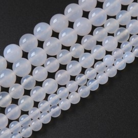 90PCS 4MM White Opal Natural Gemstone Round Stone Beads for Jewelry Making DIY Energy Stone Healing Power Bracelet 15"