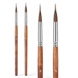 Hpmjz 2 PCS Watercolor Brushes Professional, Extended Needle Point Brushes with Synthetic Extra Long Tip for Artists Fine Detailing Watercolor Acrylic Gouache Inks Painting