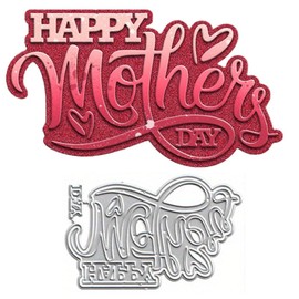 LZBRDY Happy Mother's Day Wishes Words Embossing Metal Cutting Dies for Card Making and Scrapbooking, Arts Crafts Mom Day Die Cuts Stencil