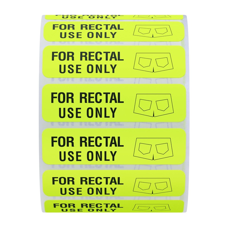 Hybsk for Rectal Use Only Stickers 1.5" x 0.375" Fluorescent