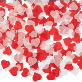 Pack of 6000 Confetti Wedding Probuk 2.5 cm Red & Pink & White Multicoloured Hearts Tissue Confetti Confetti Party Decoration Tissue Paper Confetti for Birthday, Wedding, Anniversaries, Gift Boxes,