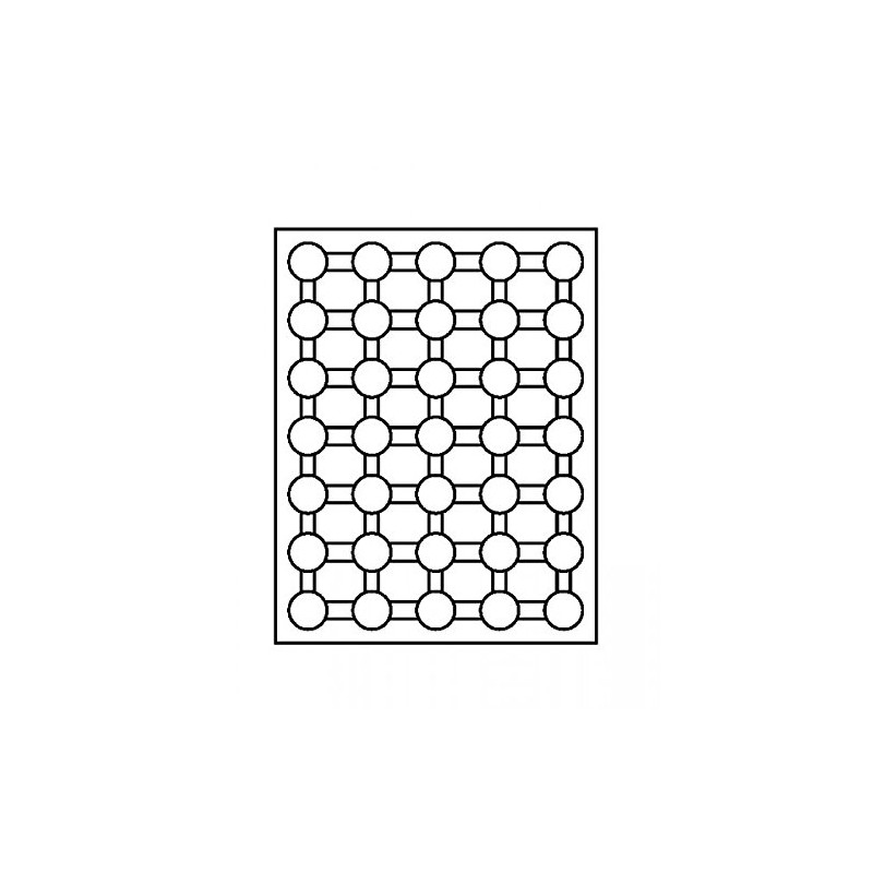 Coin box with 30 compartments of 32 mm Ø for