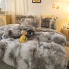 Jameswish Shaggy Plush Duvet Cover Set Super Soft Fluffy Faux