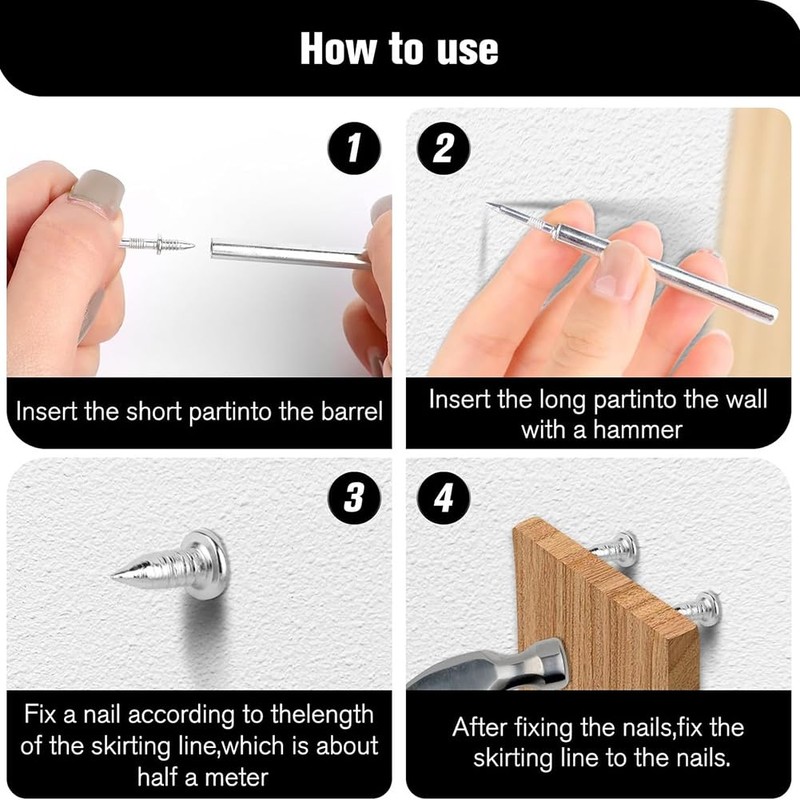 Snblzhef 400pcs Steel Nails, Double-Headed Nails, Seamless Nail with Double-Headed