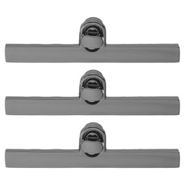 sourcing map 3Set Turn Lock Clasp, Press Lock Clasp Closure Twist Turn Locks Hardware Buckle Fasteners for Purse Leather Bag Handbag Making Accessories (97x10mm, Metallic Black)