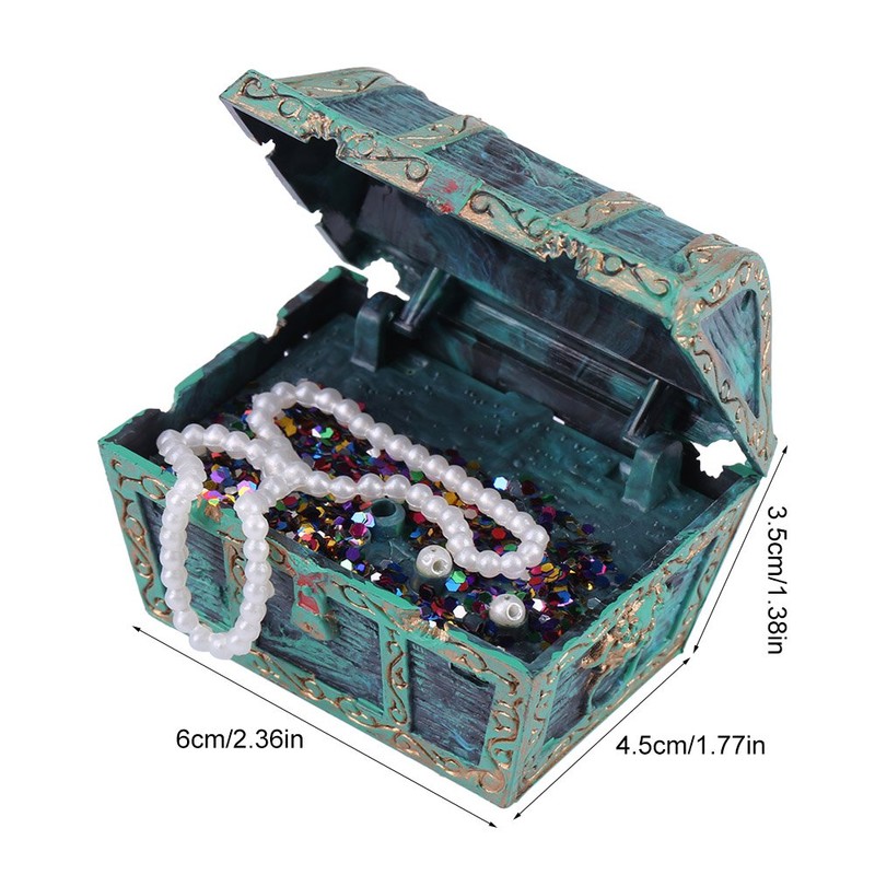 Aquarium Treasure Box Decorative Underwater Jewelry Box Ornament Fish Tank